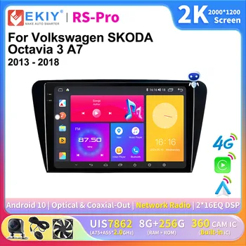 EKIY 2K Zaslon Android 10 avtoradia Za Volkswagen, ŠKODA Octavia 3 A7 2013 - 2018 Večpredstavnostna Video Predvajalnik Navigacija 2 din DVD