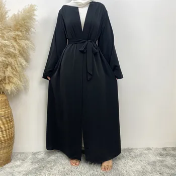 Avgust Odprt Abaya Dubaj Turčija Tam Kaftan Muslimanskih Žensk Kimono Skromno Haljo Femme Caftan Marocain Islam Oblačila Bližnjem Vzhodu 2023