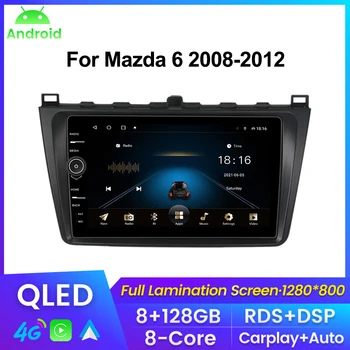 2DIN 8+128G Android Avto Radio Za Mazda 6 GH 2007 - 2012 avtoradio, Predvajalnik DVD-jev Vodja enote Carplay+Android Auto WIFI 4G DSP+BT RDS